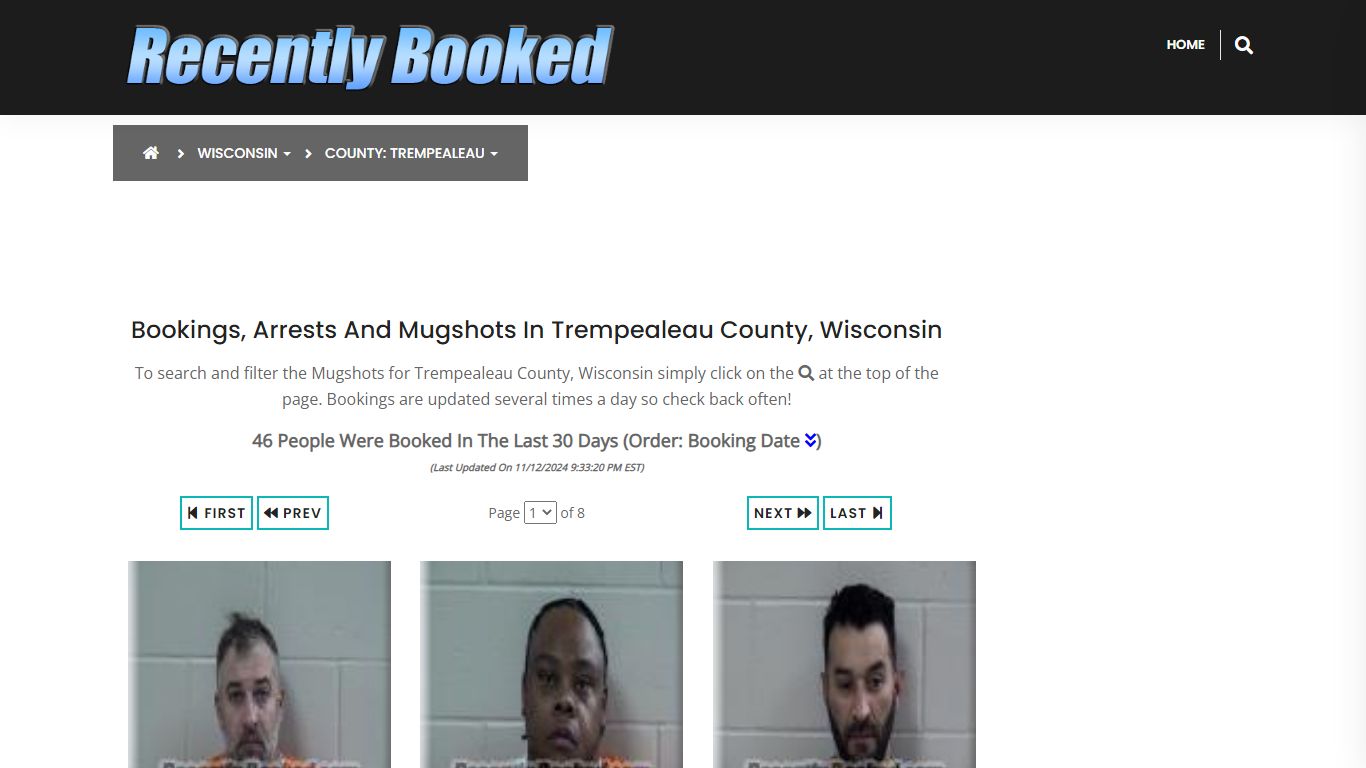 Bookings, Arrests and Mugshots in Trempealeau County, Wisconsin