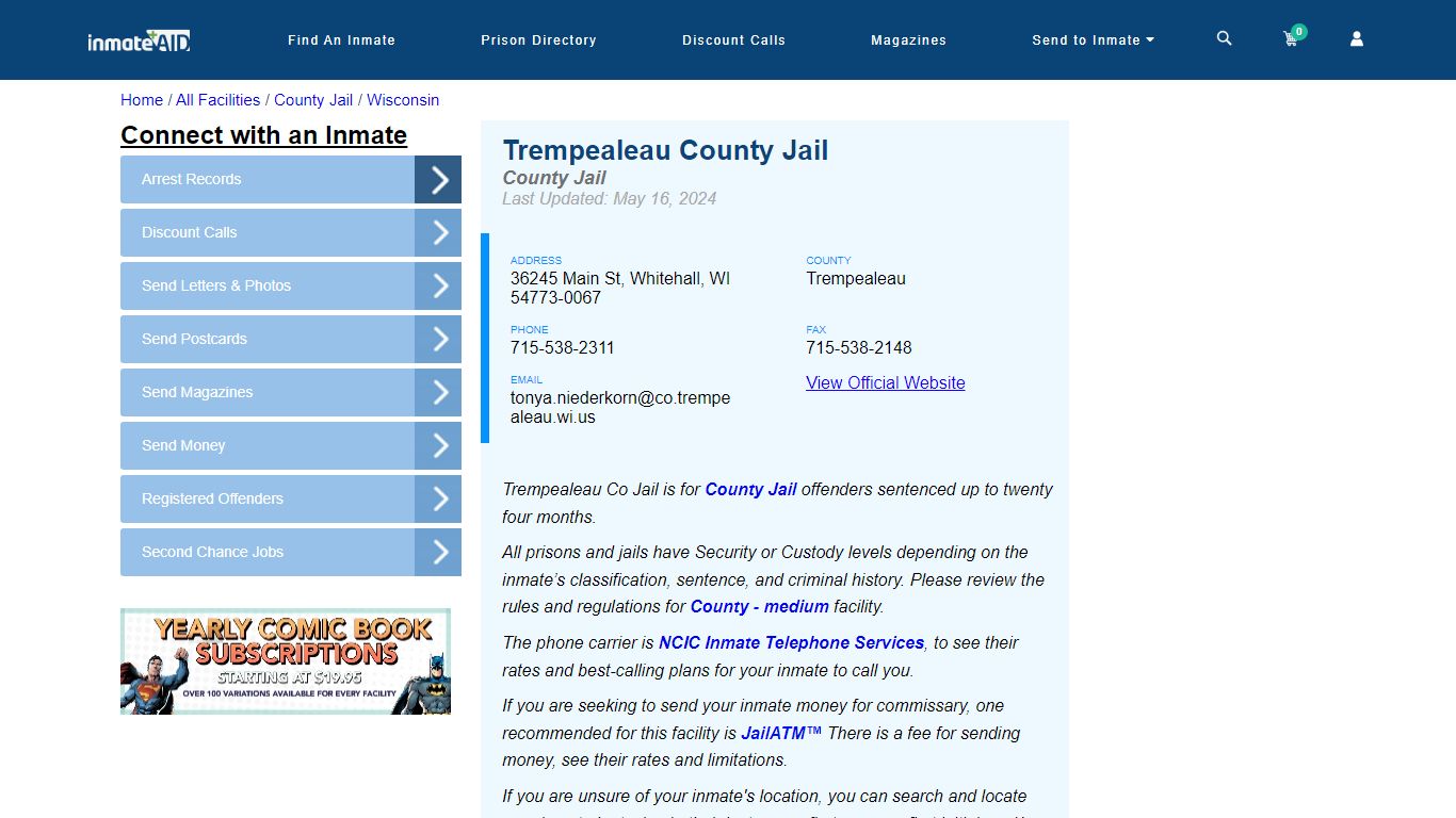 Trempealeau County Jail - Inmate Locator