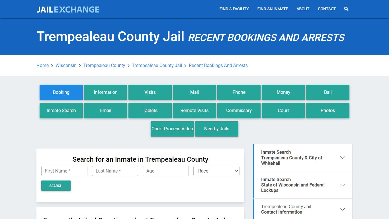 Trempealeau County Jail Recent Bookings And Arrests